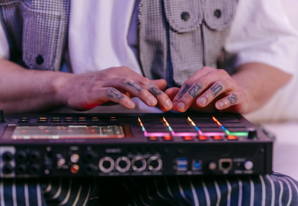 A Person Playing a Synthesizer